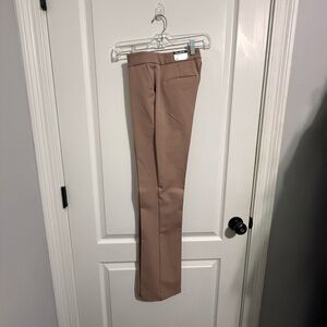 Express Tan Dress Pants Straight-Leg Flat Front